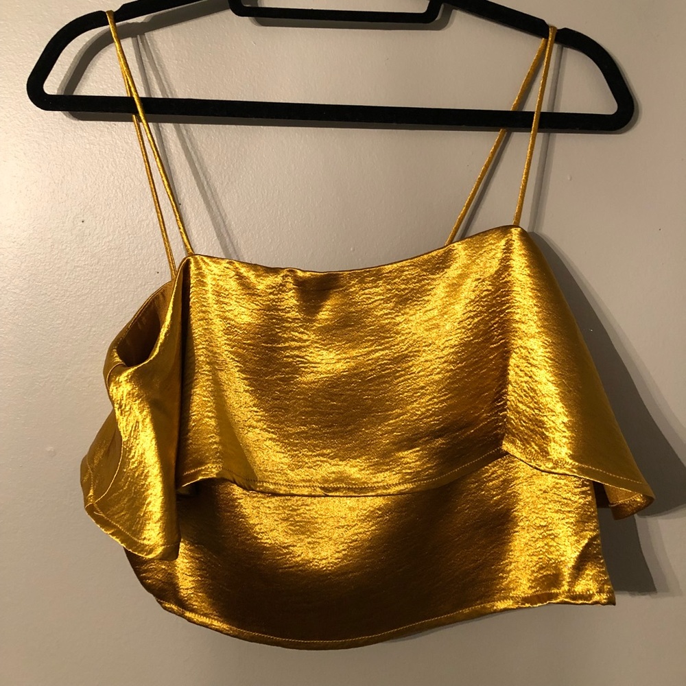 Gold UO Silence + Noise Cropped Tank Top